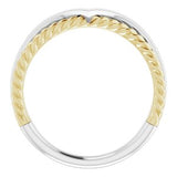 14K White & Yellow Negative Space Rope Ring  -51782:104:P-ST-WBC