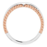 14K White & Rose Negative Space Rope Ring  -51782:105:P-ST-WBC