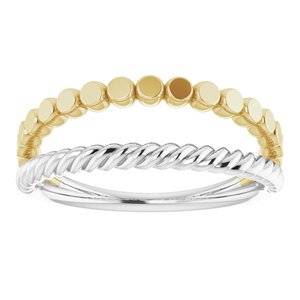14K White/Yellow Stackable Negative Space Ring-51770:104:P-ST-WBC