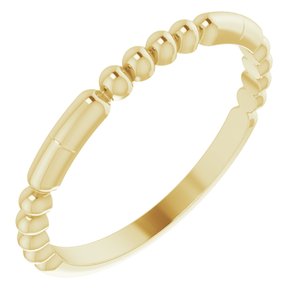 14K Yellow Beaded Stackable Ring -51779:102:P-ST-WBC