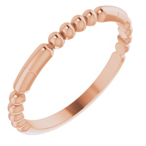 14K Rose Beaded Stackable Ring -51779:103:P-ST-WBC