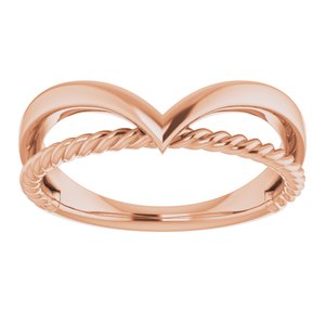 14K Rose Negative Space Rope Ring  -51782:103:P-ST-WBC