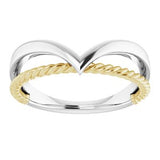 14K White & Yellow Negative Space Rope Ring  -51782:104:P-ST-WBC