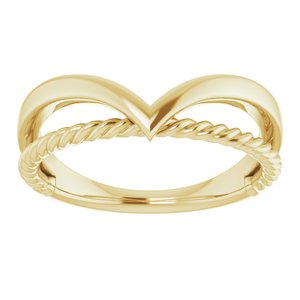 14K Yellow Negative Space Rope Ring  -51782:102:P-ST-WBC