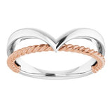 14K White & Rose Negative Space Rope Ring  -51782:105:P-ST-WBC