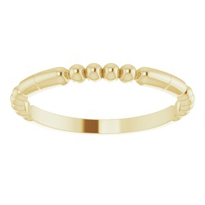 14K Yellow Beaded Stackable Ring -51779:102:P-ST-WBC