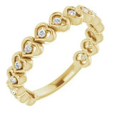 14K Yellow 1/8 CTW Diamond Accented Heart Anniversary Band  -123422:601:P-ST-WBC