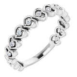 Platinum 1/8 CTW Diamond Accented Heart Anniversary Band  -123422:603:P-ST-WBC