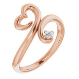 14K Rose .06 CTW Diamond Heart Ring  -123410:602:P-ST-WBC