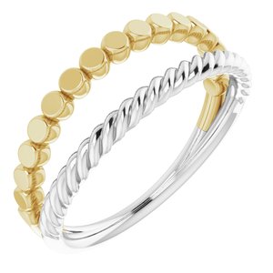 14K White/Yellow Stackable Negative Space Ring-51770:104:P-ST-WBC