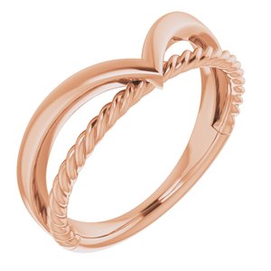 14K Rose Negative Space Rope Ring  -51782:103:P-ST-WBC