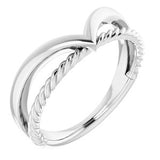 14K White Negative Space Rope Ring  -51782:101:P-ST-WBC