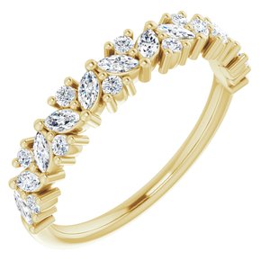14K Yellow 1/2 CTW Diamond Tilted Marquise Anniversary Band -123396:601:P-ST-WBC