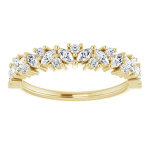 14K Yellow 1/2 CTW Diamond Tilted Marquise Anniversary Band -123396:601:P-ST-WBC