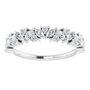 14K White 1/2 CTW Diamond Tilted Marquise Anniversary Band -123396:600:P-ST-WBC