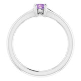 14K White Amethyst Youth Solitaire Ring-71984:601:P-ST-WBC