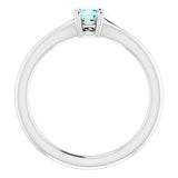 14K White Blue Zircon Youth Solitaire Ring-71984:612:P-ST-WBC