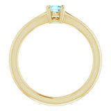 14K Yellow Aquamarine Youth Solitaire Ring-71984:615:P-ST-WBC