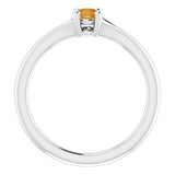 14K White Citrine Youth Solitaire Ring-71984:611:P-ST-WBC