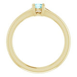 14K Yellow Blue Zircon Youth Solitaire Ring-71984:625:P-ST-WBC