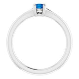 14K White Blue Sapphire Youth Solitaire Ring-71984:609:P-ST-WBC