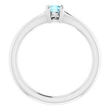 14K White Aquamarine Youth Solitaire Ring-71984:602:P-ST-WBC