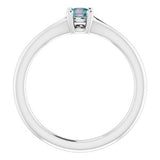 14K White Alexandrite Youth Solitaire Ring-71984:606:P-ST-WBC