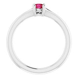 Platinum Ruby Youth Solitaire Ring-71984:646:P-ST-WBC