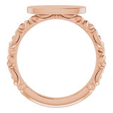 14K Rose 13x5.5 mm Oval Signet Ring-51803:103:P-ST-WBC