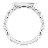 14K White 13x5.5 mm Oval Signet Ring-51803:101:P-ST-WBC