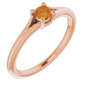 14K Rose Citrine Youth Solitaire Ring-71984:637:P-ST-WBC