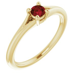 14K Yellow Mozambique Garnet Youth Solitaire Ring-71984:613:P-ST-WBC