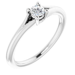 14K White Sapphire Youth Solitaire Ring-71984:604:P-ST-WBC