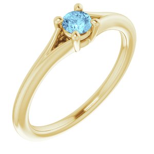 14K Yellow Aquamarine Youth Solitaire Ring-71984:615:P-ST-WBC