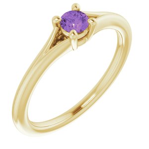 14K Yellow Amethyst Youth Solitaire Ring-71984:614:P-ST-WBC