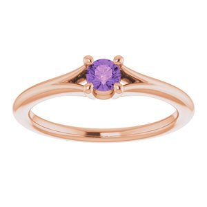 14K Rose Amethyst Youth Solitaire Ring-71984:627:P-ST-WBC