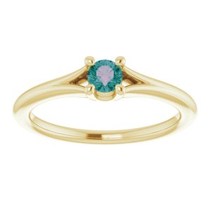 14K Yellow Alexandrite Youth Solitaire Ring-71984:619:P-ST-WBC