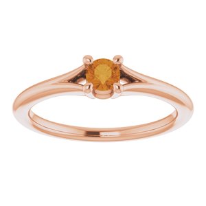 14K Rose Citrine Youth Solitaire Ring-71984:637:P-ST-WBC