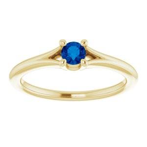 14K Yellow Blue Sapphire Youth Solitaire Ring-71984:622:P-ST-WBC