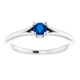 14K White Blue Sapphire Youth Solitaire Ring-71984:609:P-ST-WBC