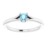 14K White Aquamarine Youth Solitaire Ring-71984:602:P-ST-WBC