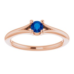 14K Rose Blue Sapphire Youth Solitaire Ring-71984:635:P-ST-WBC