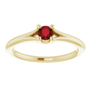 14K Yellow Mozambique Garnet Youth Solitaire Ring-71984:613:P-ST-WBC