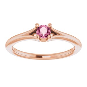14K Rose Pink Tourmaline Youth Solitaire Ring-71984:636:P-ST-WBC