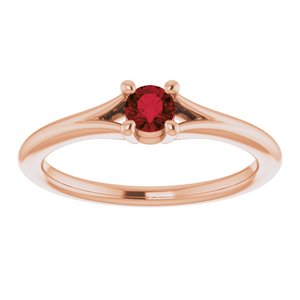 14K Rose Mozambique Garnet Youth Solitaire Ring-71984:626:P-ST-WBC