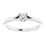 14K White Sapphire Youth Solitaire Ring-71984:604:P-ST-WBC