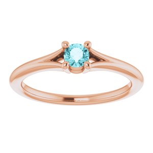 14K Rose Blue Zircon Youth Solitaire Ring-71984:638:P-ST-WBC