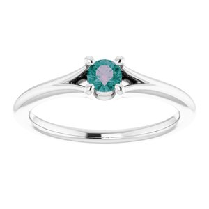 14K White Alexandrite Youth Solitaire Ring-71984:606:P-ST-WBC