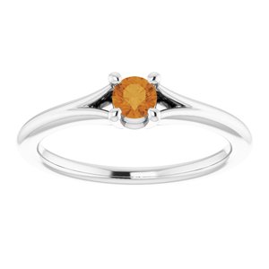 14K White Citrine Youth Solitaire Ring-71984:611:P-ST-WBC