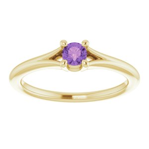 14K Yellow Amethyst Youth Solitaire Ring-71984:614:P-ST-WBC